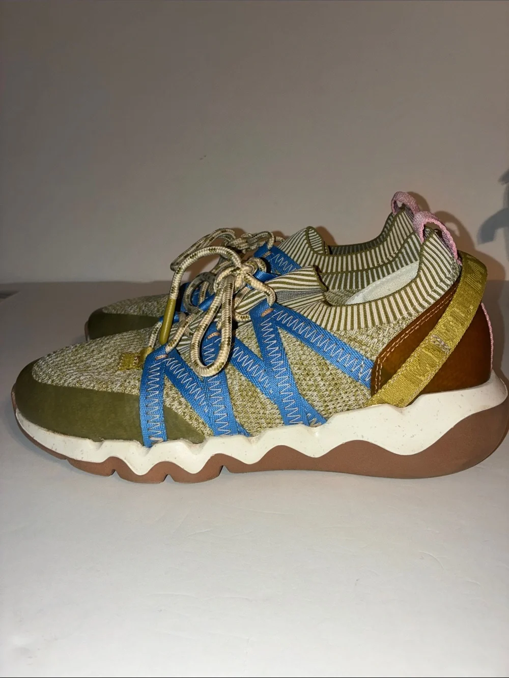 Madewell Sneakers, Women’s size 9/Men’s size 7.5, Moss Green, Blue, Pink